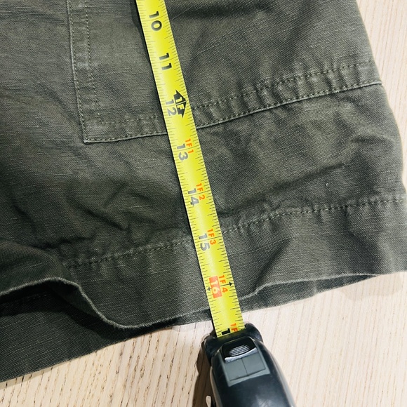 Banana Republic PAPERBAG SHORT army olive green high rise belt size 6 utility - Picture 12 of 14